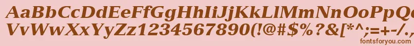 VersaillesLt96BlackItalic Font – Brown Fonts on Pink Background