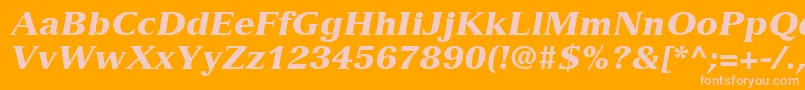 VersaillesLt96BlackItalic Font – Pink Fonts on Orange Background