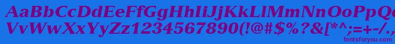 VersaillesLt96BlackItalic Font – Purple Fonts on Blue Background