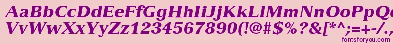 VersaillesLt96BlackItalic Font – Purple Fonts on Pink Background