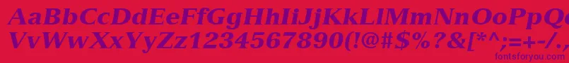 VersaillesLt96BlackItalic Font – Purple Fonts on Red Background