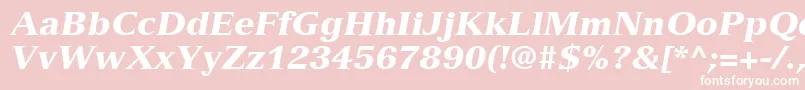 Fonte VersaillesLt96BlackItalic – fontes brancas em um fundo rosa