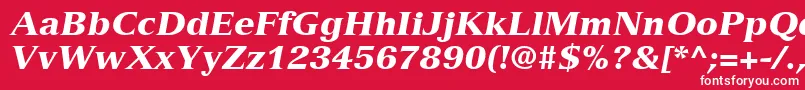 VersaillesLt96BlackItalic Font – White Fonts on Red Background