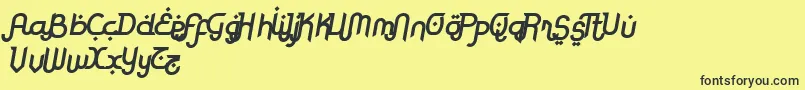 RodjaBoldAltSlanted Font – Black Fonts on Yellow Background