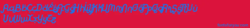 RodjaBoldAltSlanted Font – Blue Fonts on Red Background