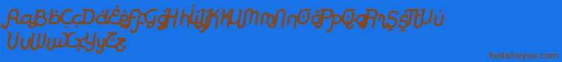 More about RodjaBoldAltSlanted Font RodjaBoldAltSlanted Font – Brown Fonts on Blue Background