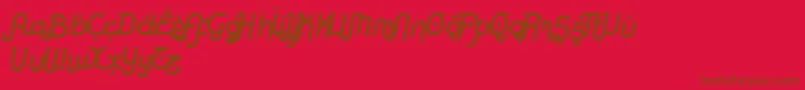 RodjaBoldAltSlanted Font – Brown Fonts on Red Background