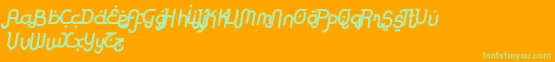 RodjaBoldAltSlanted Font – Green Fonts on Orange Background