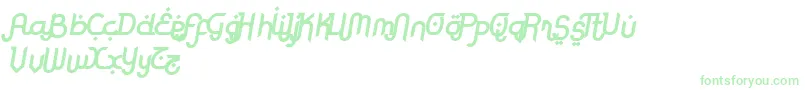 RodjaBoldAltSlanted-Schriftart – Grüne Schriften auf weißem Hintergrund