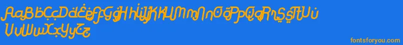 RodjaBoldAltSlanted Font – Orange Fonts on Blue Background
