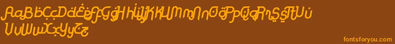 RodjaBoldAltSlanted Font – Orange Fonts on Brown Background