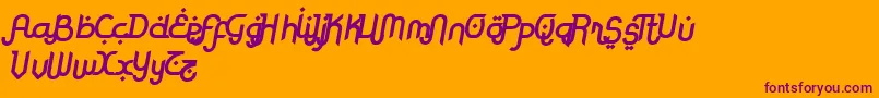 RodjaBoldAltSlanted Font – Purple Fonts on Orange Background