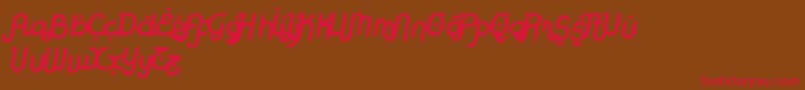 RodjaBoldAltSlanted Font – Red Fonts on Brown Background
