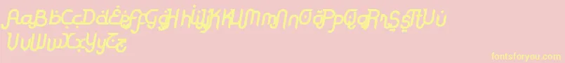 RodjaBoldAltSlanted Font – Yellow Fonts on Pink Background