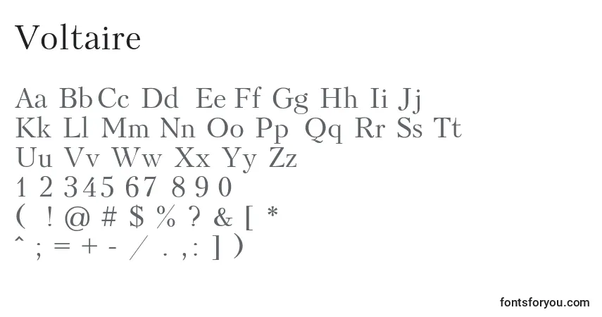 Шрифт Voltaire – алфавит, цифры, специальные символы