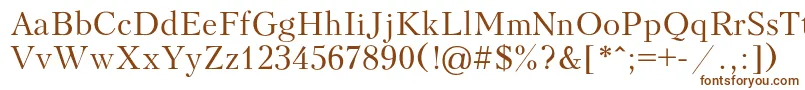 Voltaire-fontti – ruskeat fontit valkoisella taustalla
