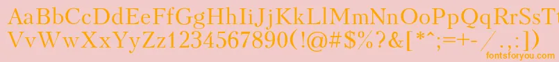 Voltaire Font – Orange Fonts on Pink Background