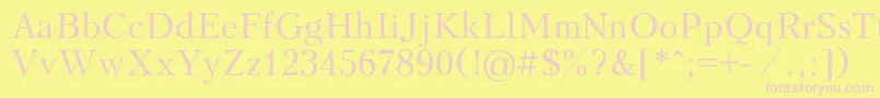 Шрифт Voltaire – розовые шрифты на жёлтом фоне