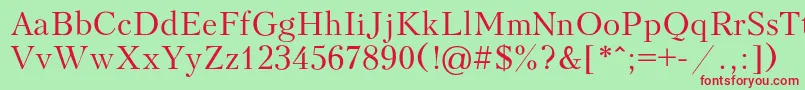 Voltaire Font – Red Fonts on Green Background