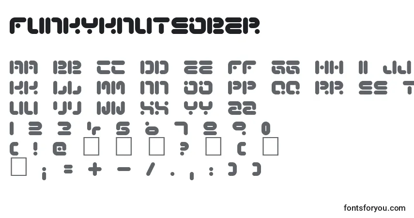 Czcionka FunkyKnutSober – alfabet, cyfry, specjalne znaki