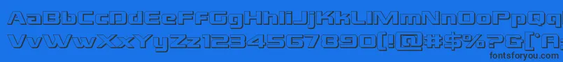 Grandnational3D Font – Black Fonts on Blue Background