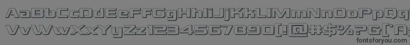Grandnational3D-Schriftart – Schwarze Schriften auf grauem Hintergrund