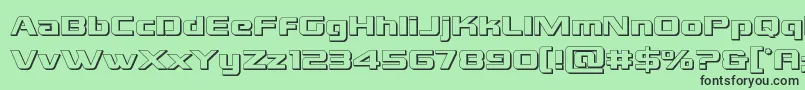 Grandnational3D Font – Black Fonts on Green Background