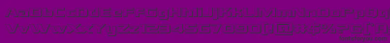 Grandnational3D-Schriftart – Schwarze Schriften auf violettem Hintergrund