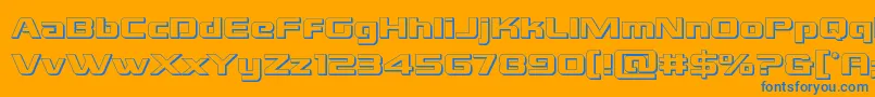 Grandnational3D Font – Blue Fonts on Orange Background