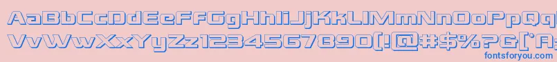 フォントGrandnational3D – ピンクの背景に青い文字