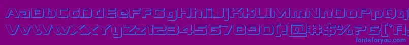 Grandnational3D-Schriftart – Blaue Schriften auf violettem Hintergrund