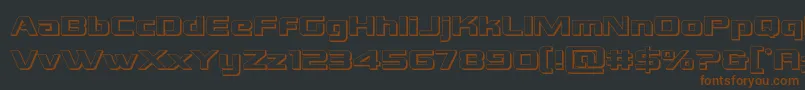 Grandnational3D-Schriftart – Braune Schriften auf schwarzem Hintergrund