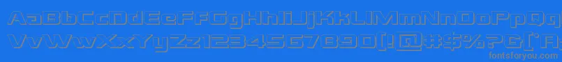 Grandnational3D-Schriftart – Graue Schriften auf blauem Hintergrund