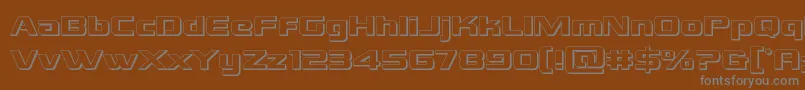 フォントGrandnational3D – 茶色の背景に灰色の文字