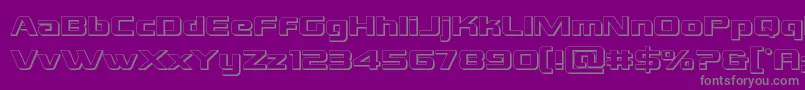 フォントGrandnational3D – 紫の背景に灰色の文字
