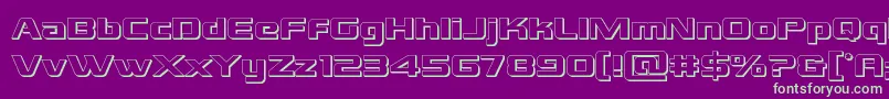 Grandnational3D Font – Green Fonts on Purple Background