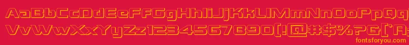 Grandnational3D Font – Orange Fonts on Red Background