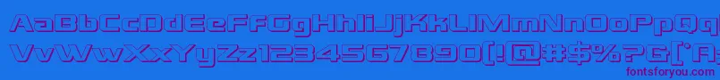 Grandnational3D Font – Purple Fonts on Blue Background