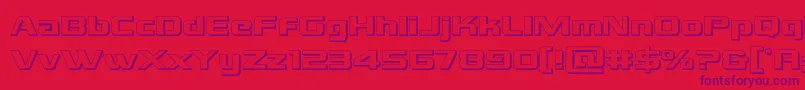 Grandnational3D-Schriftart – Violette Schriften auf rotem Hintergrund
