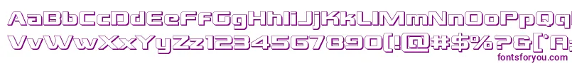 Шрифт Grandnational3D – фиолетовые шрифты на белом фоне