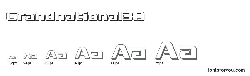 Размеры шрифта Grandnational3D