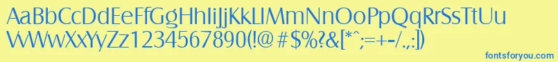 SalzburgLight Font – Blue Fonts on Yellow Background