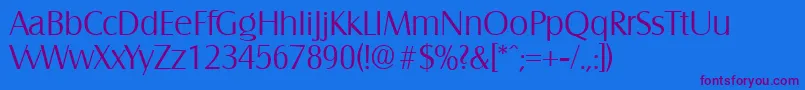 SalzburgLight Font – Purple Fonts on Blue Background