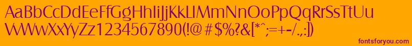 SalzburgLight Font – Purple Fonts on Orange Background