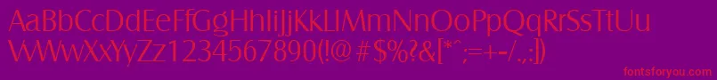 SalzburgLight Font – Red Fonts on Purple Background