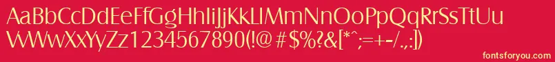 SalzburgLight Font – Yellow Fonts on Red Background