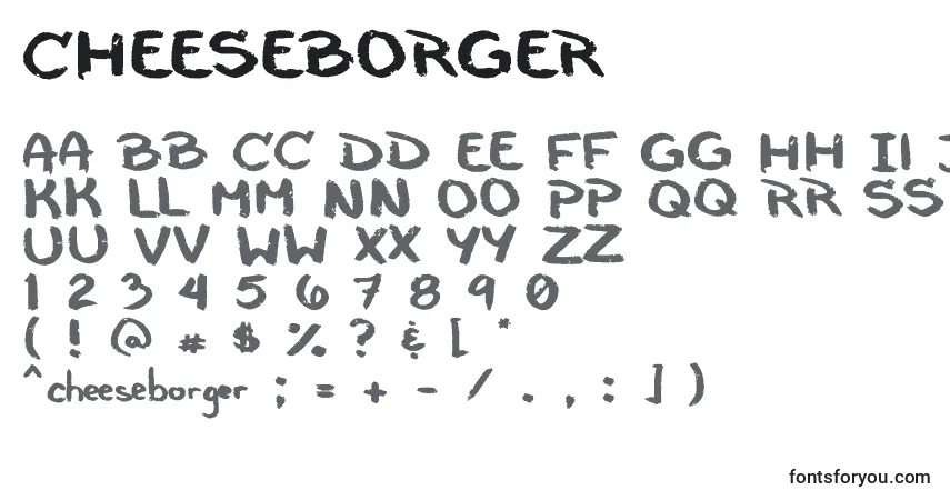 Шрифт Cheeseborger – алфавит, цифры, специальные символы