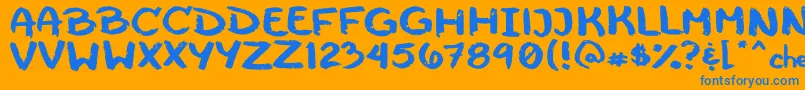 Cheeseborger Font – Blue Fonts on Orange Background