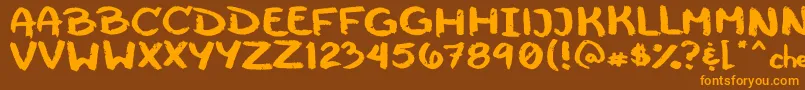 Cheeseborger Font – Orange Fonts on Brown Background