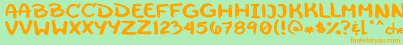 Cheeseborger-fontti – oranssit fontit vihreällä taustalla